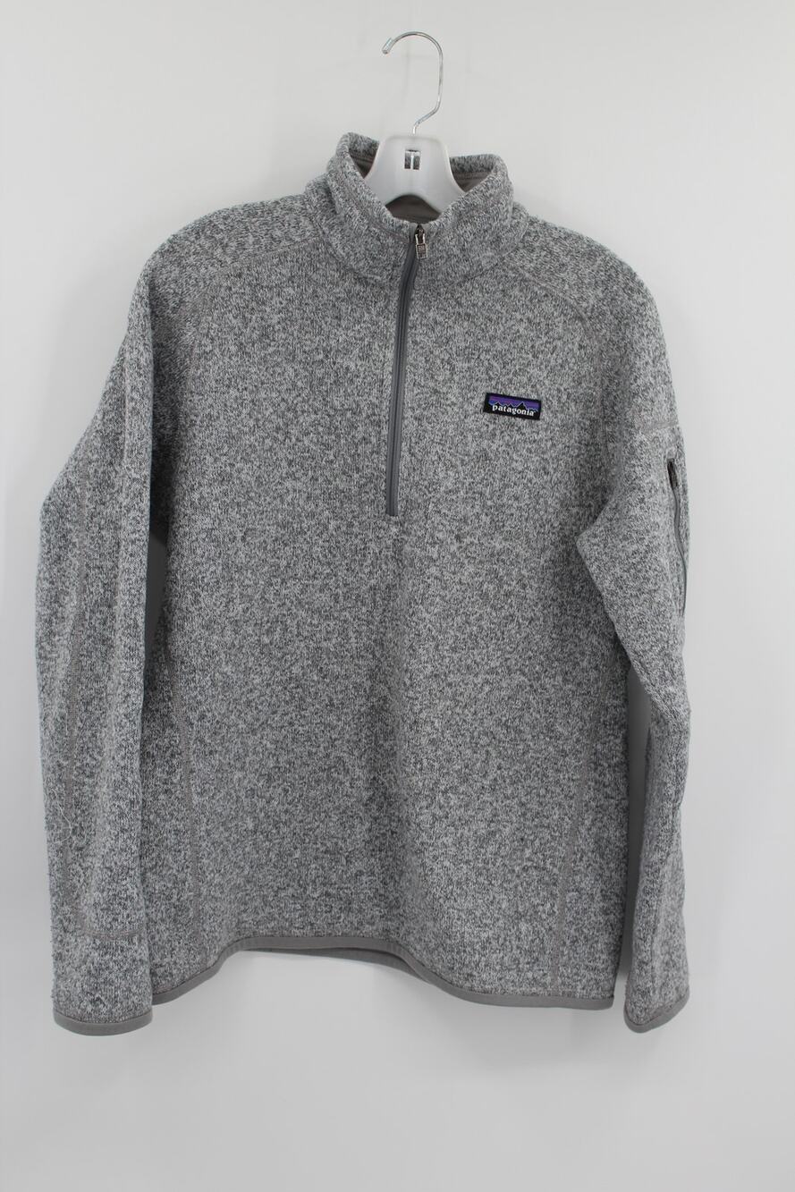 PATAGONIA Womens Better Sweater Fleece Pullover 1/4 Zip Gray Large